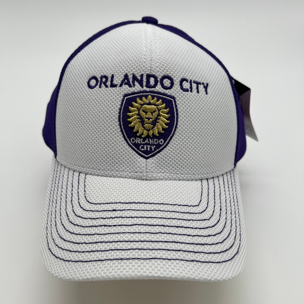 Orlando City SC Adidas MLS Soccer Hat Cap‎ Purple White Adjustable
